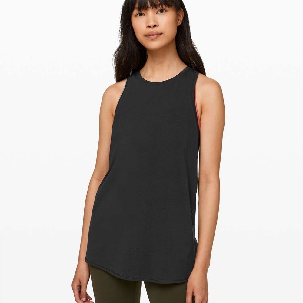 Lululemon All Tied Up Tank Top in Black Activewear Athleisure Open Back Summer